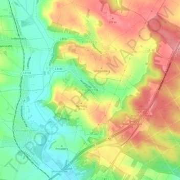 Riedenthal地形图、海拔、地势