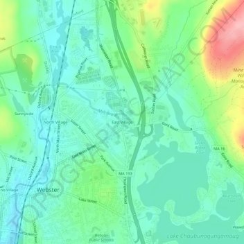 East Village地形图、海拔、地势