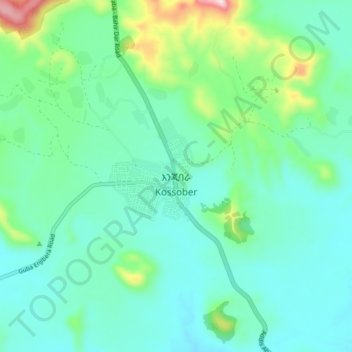 Injibara地形图、海拔、地势