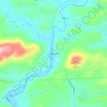 Greenawald地形图、海拔、地势