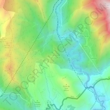 Piene Haute地形图、海拔、地势
