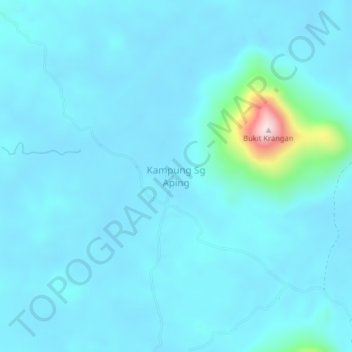 Kampung Sg Aping地形图、海拔、地势