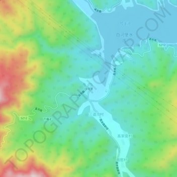 白河堡地形图、海拔、地势