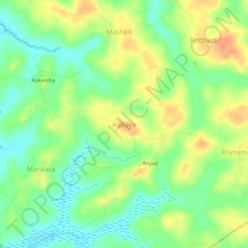 Kabaya地形图、海拔、地势