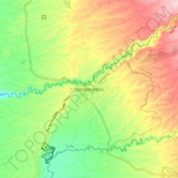 Montenegro地形图、海拔、地势