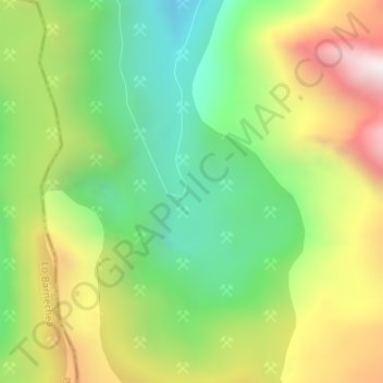 Codelco Andina地形图、海拔、地势