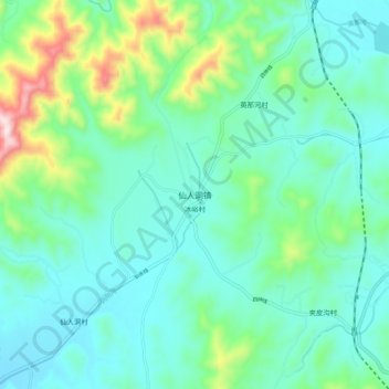 仙人洞镇地形图、海拔、地势