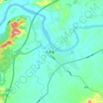 抱由镇地形图、海拔、地势