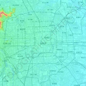北京市地形图、海拔、地势