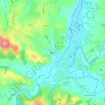 Alegera地形图、海拔、地势
