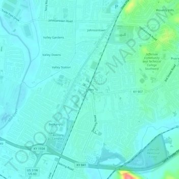 Valley地形图、海拔、地势