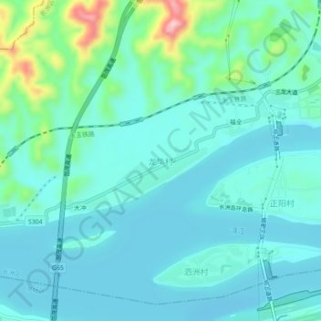 龙华村地形图、海拔、地势