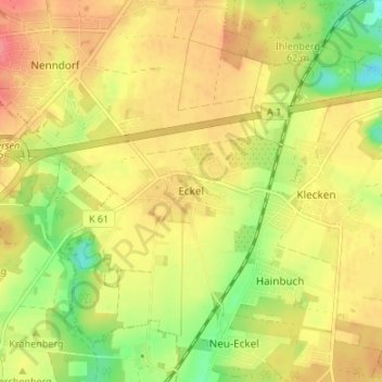 Eckel地形图、海拔、地势