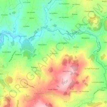La Rivoire地形图、海拔、地势