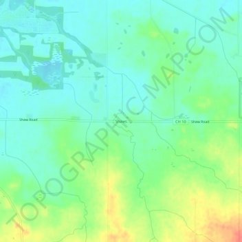 Shaws地形图、海拔、地势