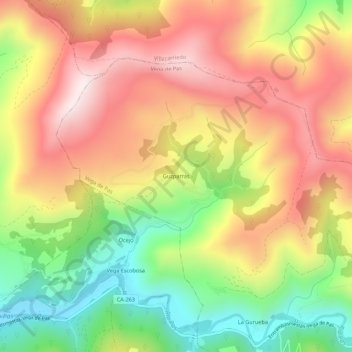 Guzparras地形图、海拔、地势