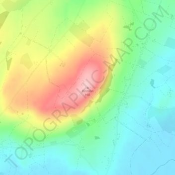 Binnion Hill地形图、海拔、地势