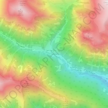 Fiorenset地形图、海拔、地势