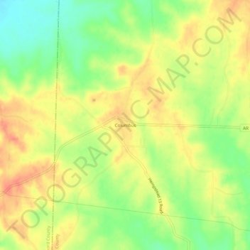 Columbus地形图、海拔、地势