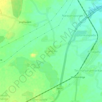 Uranduru地形图、海拔、地势
