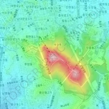 南山地形图、海拔、地势