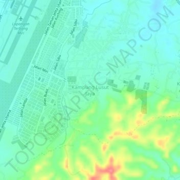 Kampung Lusut Jaya地形图、海拔、地势
