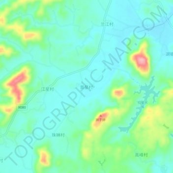 景星村地形图、海拔、地势