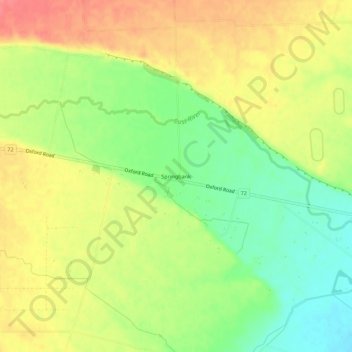 Springbank地形图、海拔、地势