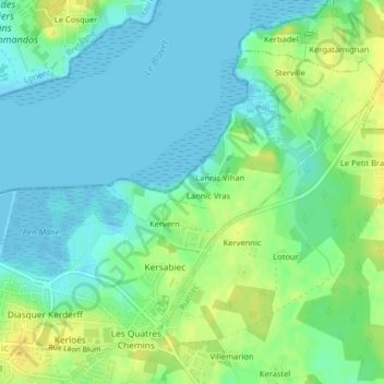 Champ de la Rade地形图、海拔、地势