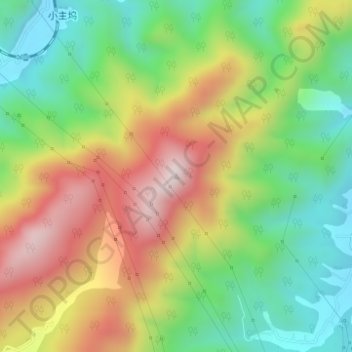 观音尖地形图、海拔、地势