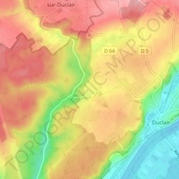 Vaurouy地形图、海拔、地势