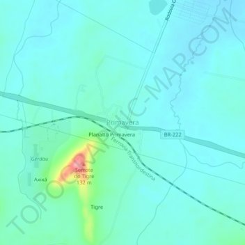 Primavera地形图、海拔、地势