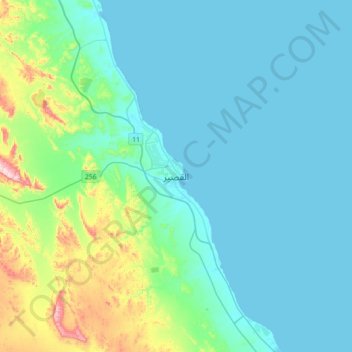 El Quseir地形图、海拔、地势