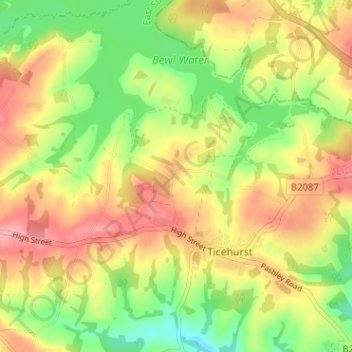 Threeleg Cross地形图、海拔、地势