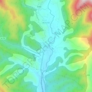 Hecho地形图、海拔、地势
