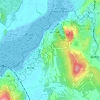 Storth地形图、海拔、地势