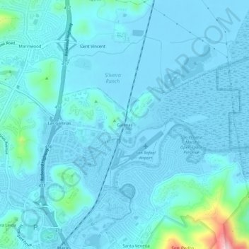 Gallinas地形图、海拔、地势