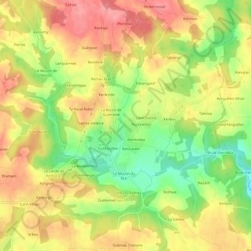 Toulsabl地形图、海拔、地势