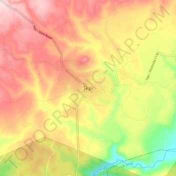 Tepi地形图、海拔、地势