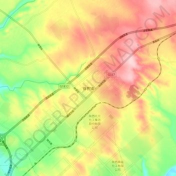 锦界镇地形图、海拔、地势