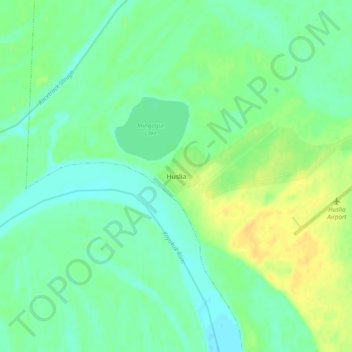 Huslia地形图、海拔、地势