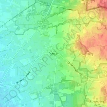 Vasse地形图、海拔、地势