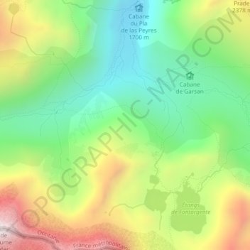 Pinet地形图、海拔、地势