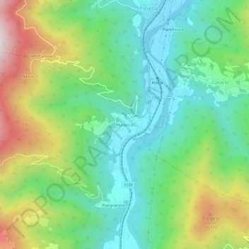 Mursecco地形图、海拔、地势