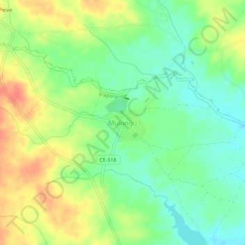 Mulungú地形图、海拔、地势