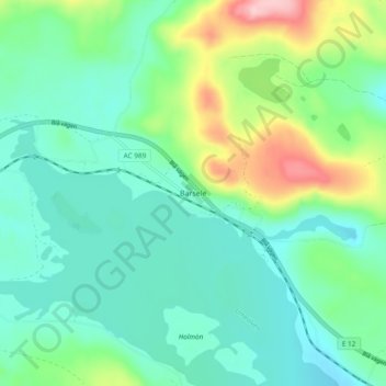 Barsele地形图、海拔、地势