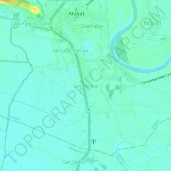 San Nicolas地形图、海拔、地势