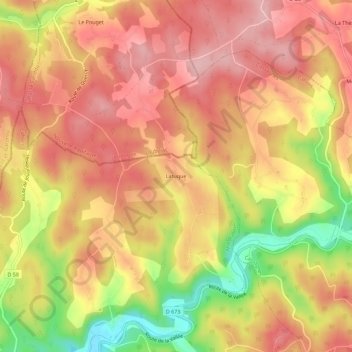 Latuque地形图、海拔、地势