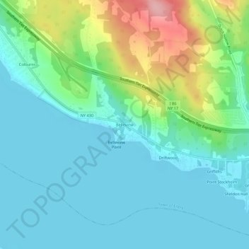 Belleview地形图、海拔、地势