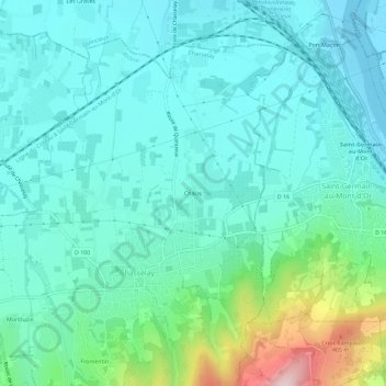 Chalay地形图、海拔、地势